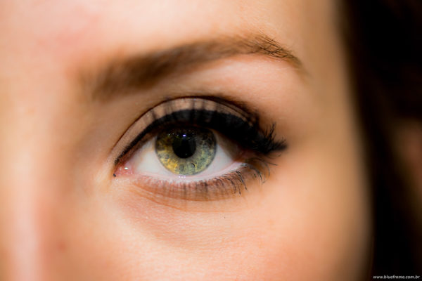 close up de olhos verdes